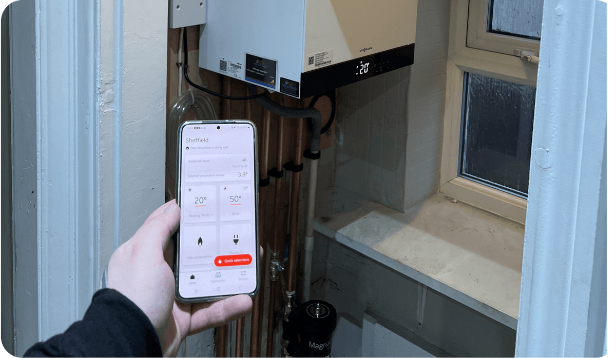 Boiler installation with smartphone control