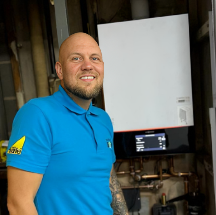 Boiler engineer taking notes